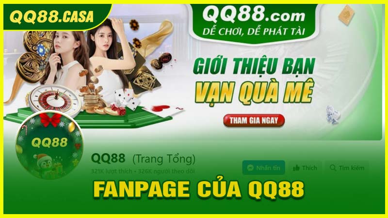 Nhắn tin qua Fanpage của qq88